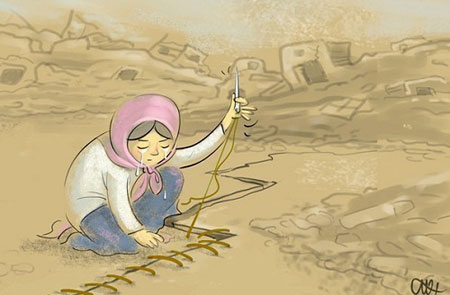 زلزله در ایران, کاریکاتورهای مفهمومی