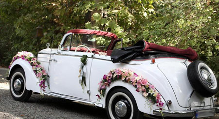 ماشین عروس با گل و تور, ساده ترین مدل ماشین عروس